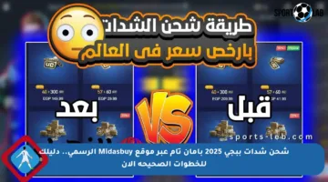 شحن شدات ببجي 2025 بأمان تام عبر موقع Midasbuy الرسمي.. دليلك للخطوات الصحيحة الآن